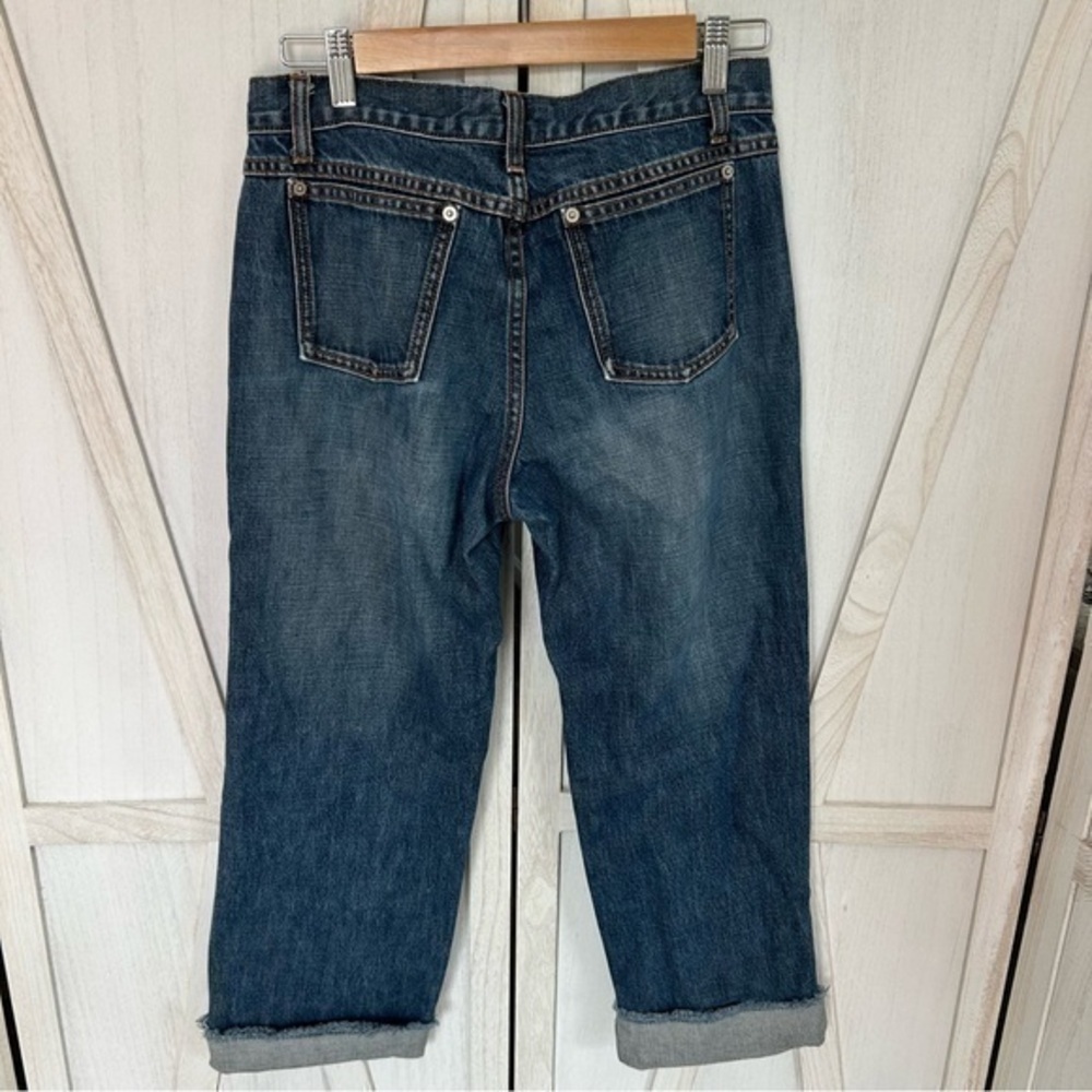 โจJ Crew button fly crop boyfriend blue jeans ๐ 4 - Picture 6 of 10